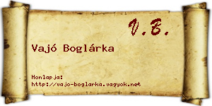Vajó Boglárka névjegykártya